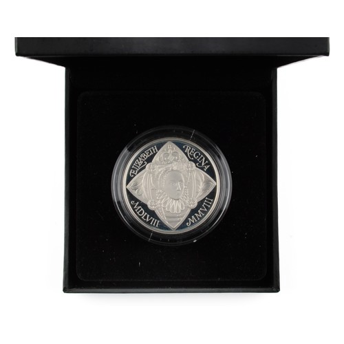 18 - Elizabeth II Five Pound Coin Silver Proof. 2008. 450th Anniversary of the Accession of Queen Elizabe... 