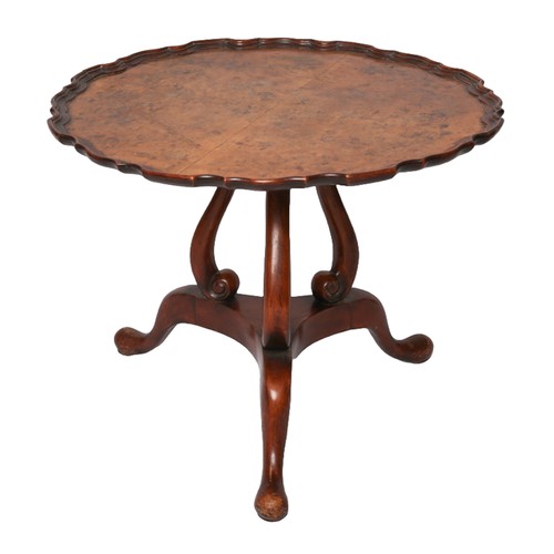 2 - Three-legged Occasional Table with Veneered Top.  Approximately 62cm in diameter and 49cm high. Coll... 