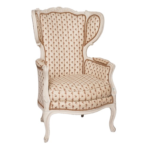 6 - Louis XV Style Winged Arm Chair. Collection only.