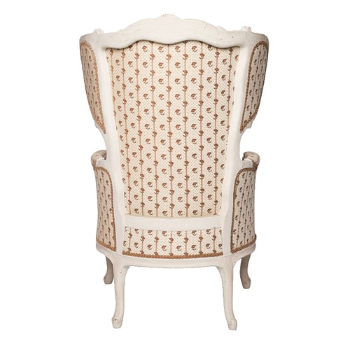 6 - Louis XV Style Winged Arm Chair. Collection only.