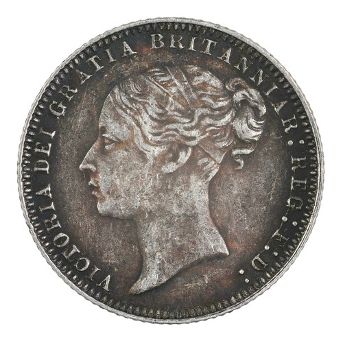 57 - Victoria, Sixpence. 1877. Die number 18. Dark toning VF (S3910)