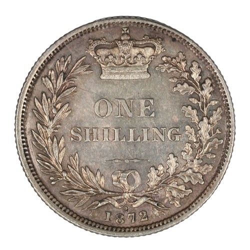 61 - Victoria, Shilling. 1872. Small scratch on reverse. AEF (S3906A)