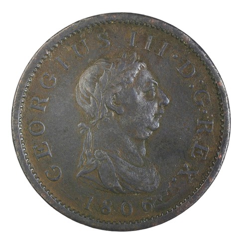 30 - George III, 1806, Penny. Without incuse of hair curl by knot. A good fine GF (S3780)