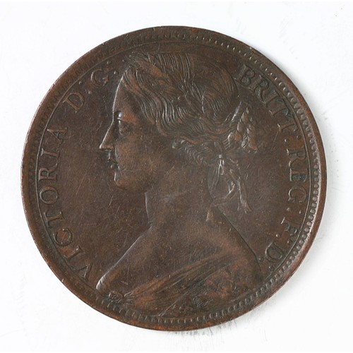 53 - Victoria, 1865, Penny. Obv. 6 Rev. G. A really solid GVF approaching NEF (S3954)