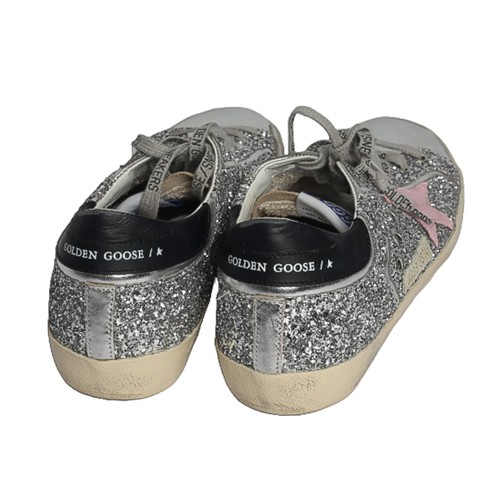 60 - Golden Goose Super-Star Sparkly Lace-Up Pumps. Size 40. Pre-loved, used condition but lots of life s... 