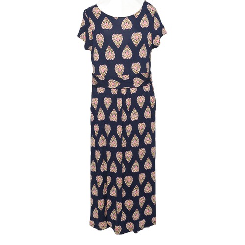 53 - Boden Navy Patterned Summer Dress. Size 18R. Pre-loved, very good condition.