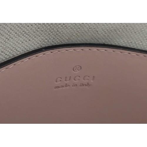 62 - Gucci Shoulder Bag. Pink with neutral canvas strap. Excellent condition with no marks to inside lini... 