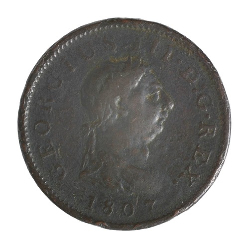 29 - George III, 1807, Penny. Some detail visible on portrait. VG better in places (S3780)