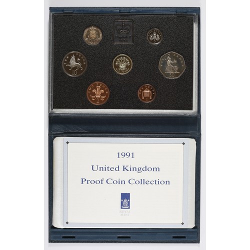 90 - 1991 United Kingdom Proof Coin Collection. FDC.