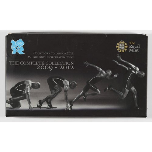 95 - Countdown to London 2012 £5 Brilliant Uncirculated Coins. The Complete Collection 2009-2012.