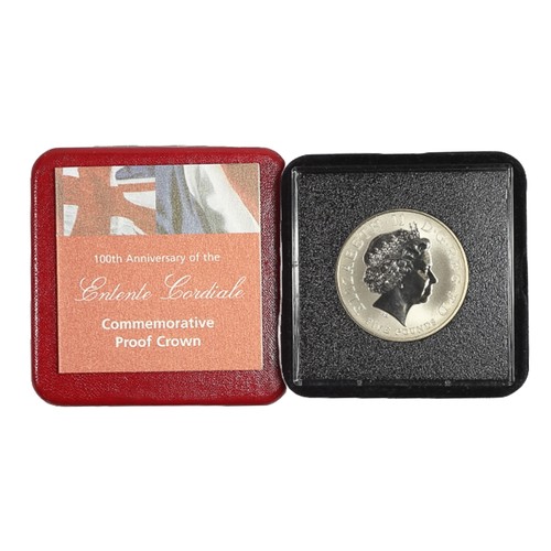 105 - 100th Anniversary of the Entente Cordiale Commemorative Proof Crown. 2004. Boxed and with COA.