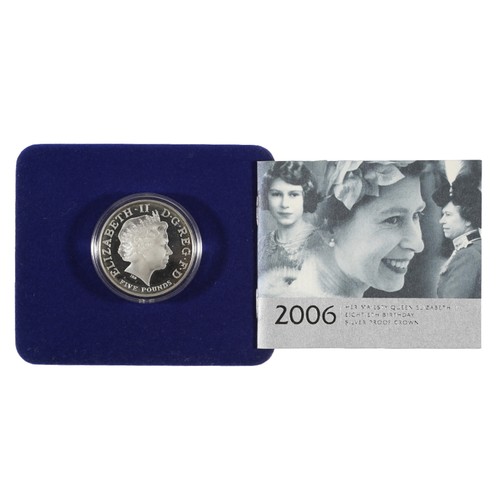 82 - 2006 Her Majesty Queen Elizabeth II Eighteenth Birthday Silver Proof Crown. Boxed and with COA.