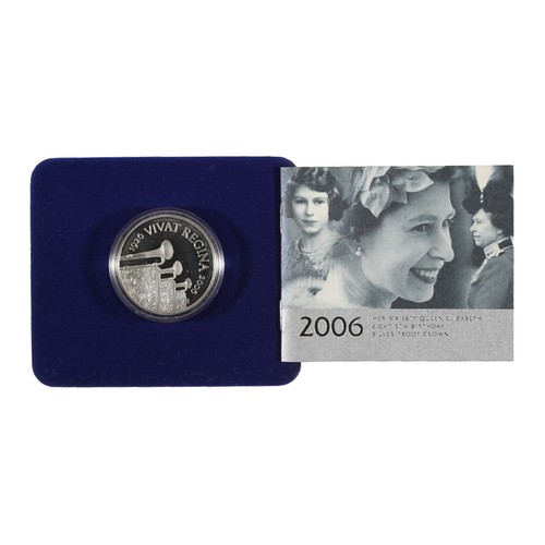 82 - 2006 Her Majesty Queen Elizabeth II Eighteenth Birthday Silver Proof Crown. Boxed and with COA.