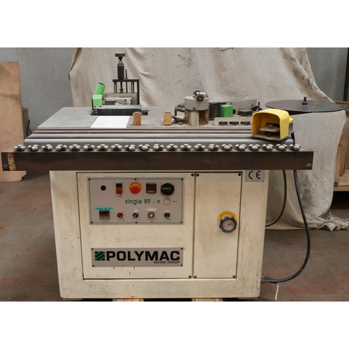 117 - Polymac Single 89-n Edgebander. Comes with approx 80kg of glue.