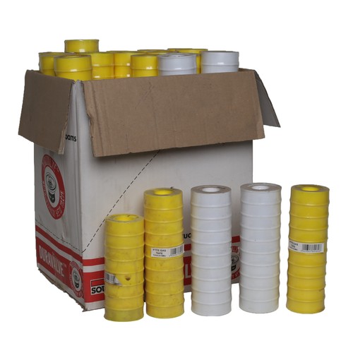 125 - PTFE Tape - Approx 350 Rolls: 180 x White and 170 Yellow Gas.