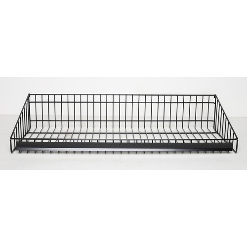 131 - Approx 100 Black Wire Baskets For Storage/Shop Display. 3 types in lot:
1: L75cm x D30cm x H14cm (re... 