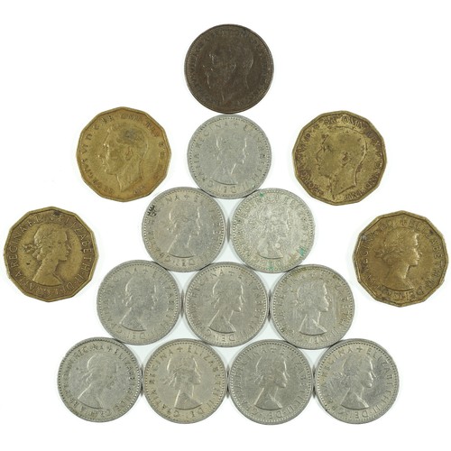 51 - Mixed Lot of 15 Coins Including Farthings and Sixpences from 1942 - 1967.