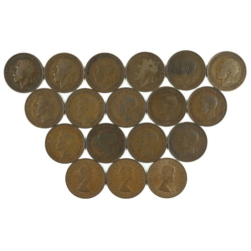 52 - Assortment of 18 x One Penny Coins - 1916 - 1967.