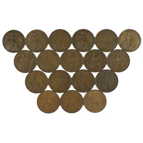 52 - Assortment of 18 x One Penny Coins - 1916 - 1967.