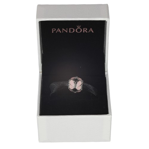 8 - Pandora Charm. Pink Butterfly Deisgn. Boxed.