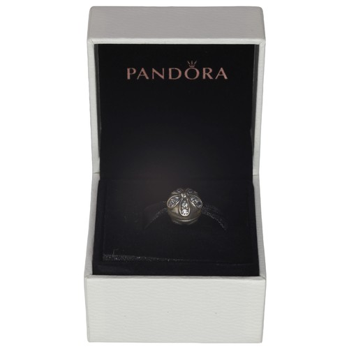 9 - Pandora Charm with Jewelled Flower Design.