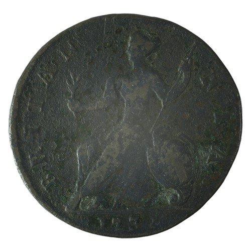 24 - George II. Half Penny, 1732. Fine with dark tone. (S3717)