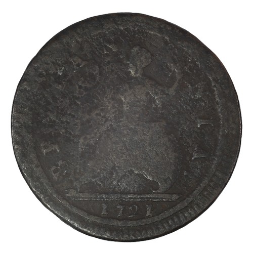 25 - George I. Half Penny. 1721. Fair but date and legends eligible. (S3660)