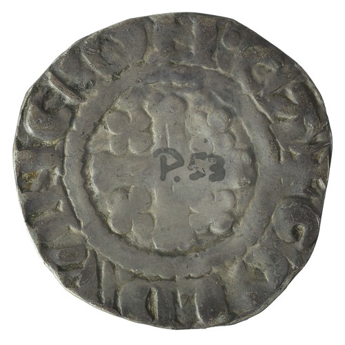 13 - Richard I (?). Silver Penny. Short Cross. P53 written on reverse. NF