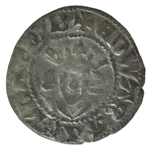 19 - Edward II. Penny. Class 15d. Closed E and crossed patter with spearheads in crown pointing left with... 