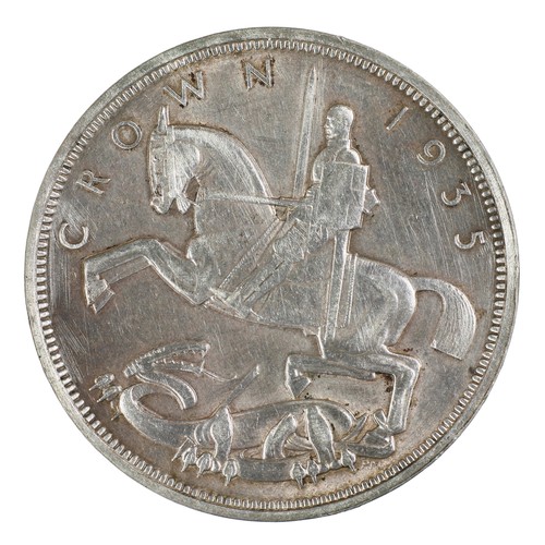 50 - George V, 1935, Jubiliee 'Rockinghorse Crown' Crown. Lovely bright GEF. Small edge knock. (S4048)