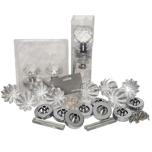 66 - Collection of Glass Doorknobs. Including a set of 8 matching internal knobs with some fittings, a pa... 