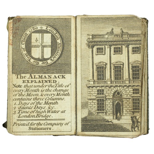 118 - Miniature London Almanack from 1780. In well-used condition but appears to be complete and very inte... 