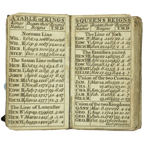 118 - Miniature London Almanack from 1780. In well-used condition but appears to be complete and very inte... 