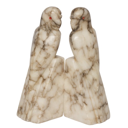 73 - Pair of Marble Bird Bookends.