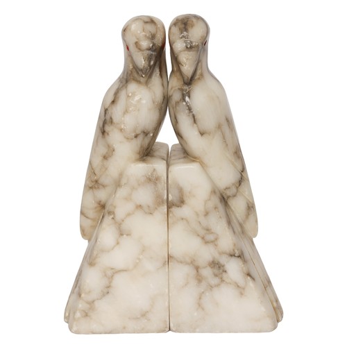 73 - Pair of Marble Bird Bookends.