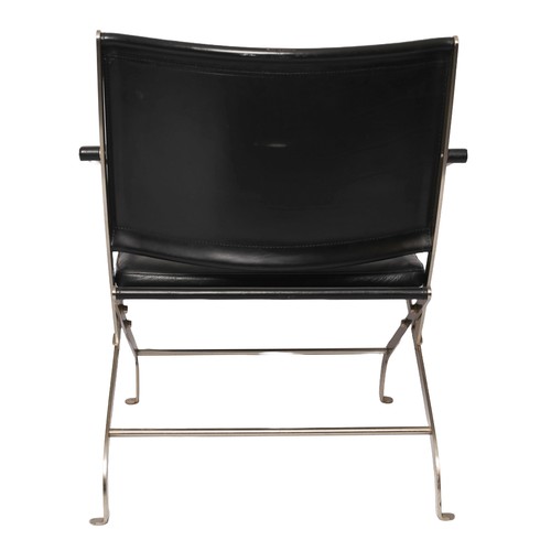 33 - Carlotta Folding Armchair in Black Leather by Antonio Citterio, Flexform. This iconic design example... 