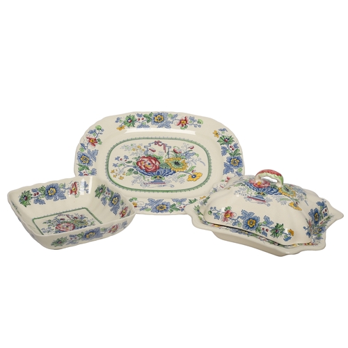 59 - Masons Strathmore Dinner Ware - 3 pieces. Includes turin, serving dish and platter.