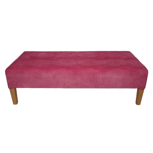 34 - Large Vibrant Pink Footstool. 120cm wide, 36cm high and 55cm deep. In lovely condition.