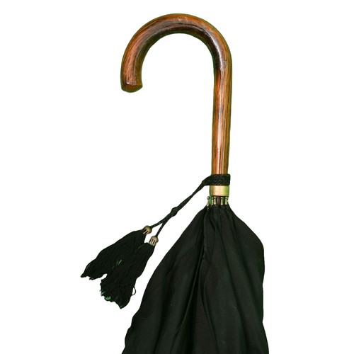 361 - Black Vintage Umbrella by Paragon S Fox & Co. Has gold-plated cuff. Approximately 84cm high.