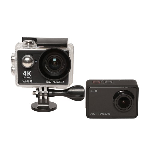 129 - Bopower 4K Action Camera Ultra HD with Casing and other accessories and Activeon CX Action Camera. U... 