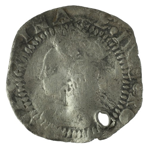 20 - Elizabeth I. Penny. About Fine. Slightly creased flan and holed.