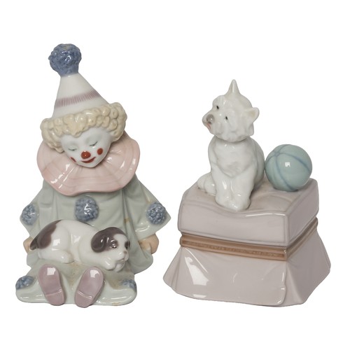 20 - Lladro Figurines: My Favourite Companion (No. 6985) and Pierrot with Puppy (No. 5277). Both in origi... 