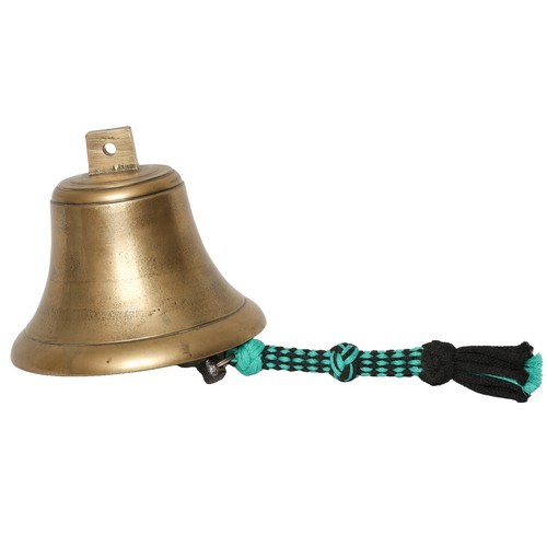 42 - Heavy Brass Bell. Approx 16cm high and 17.5cm in diameter.