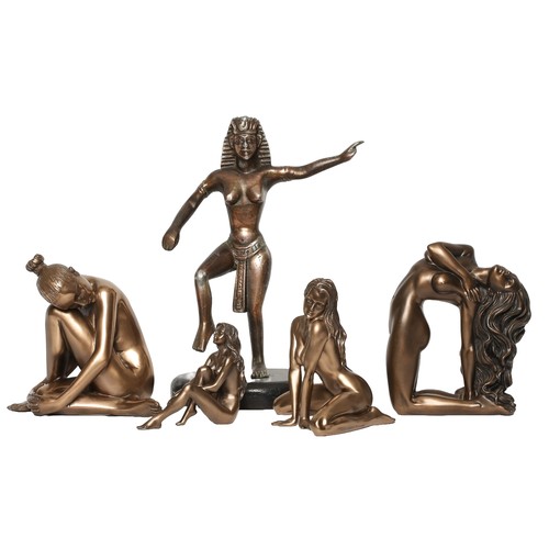 30 - Collection of 5 Female Figurines. 
Two are stamped 'Veronese'