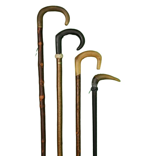 94 - Collection of 4 Sheep's Horn Walking Sticks. Measurements are:
1 x 91
1 x 95
1 x 103
1 x 87