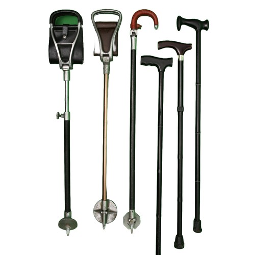 100 - Collection of 6 Various Shooting Sticks and Walking Sticks.