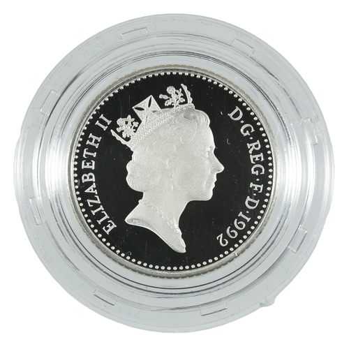 9 - Elizabeth II Silver Proof Piedfort Ten Pence Coin. 1992. FDC. In presentation box.