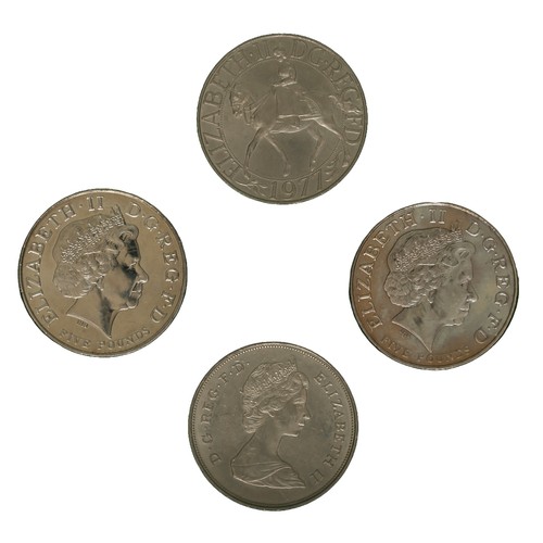 5 - Lot of 4 Elizabeth II Crowns. Includes:
1 x Commemorating The Prince of Wales and Lady Diana Spencer... 