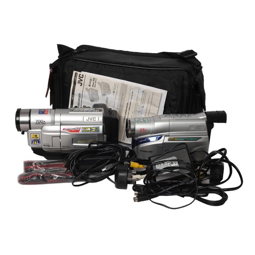 150 - 2 x JVC Digital Camcorders. Untested. Includes:
JVC GR-SXM48 EK - with instructions, strap, charger ... 