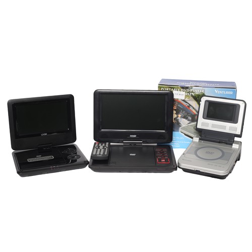 145 - 3 x Portable DVD Players. Untested. Includes:
1 x Zennox
1 x Logik
1 x Venturer
Some cables, remotes... 